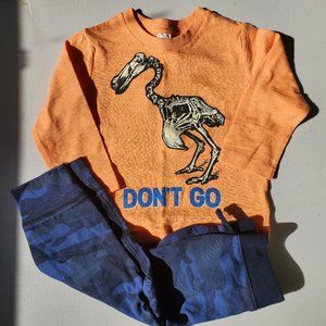 Gap Boys 18-24 Months Camouflage Bottoms Dinosaur Long Sleeve Top NEW